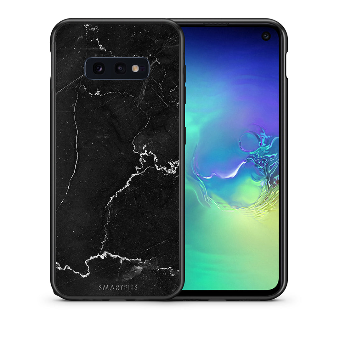 Θήκη Samsung S10e Marble Black από τη Smartfits με σχέδιο στο πίσω μέρος και μαύρο περίβλημα | Samsung S10e Marble Black case with colorful back and black bezels