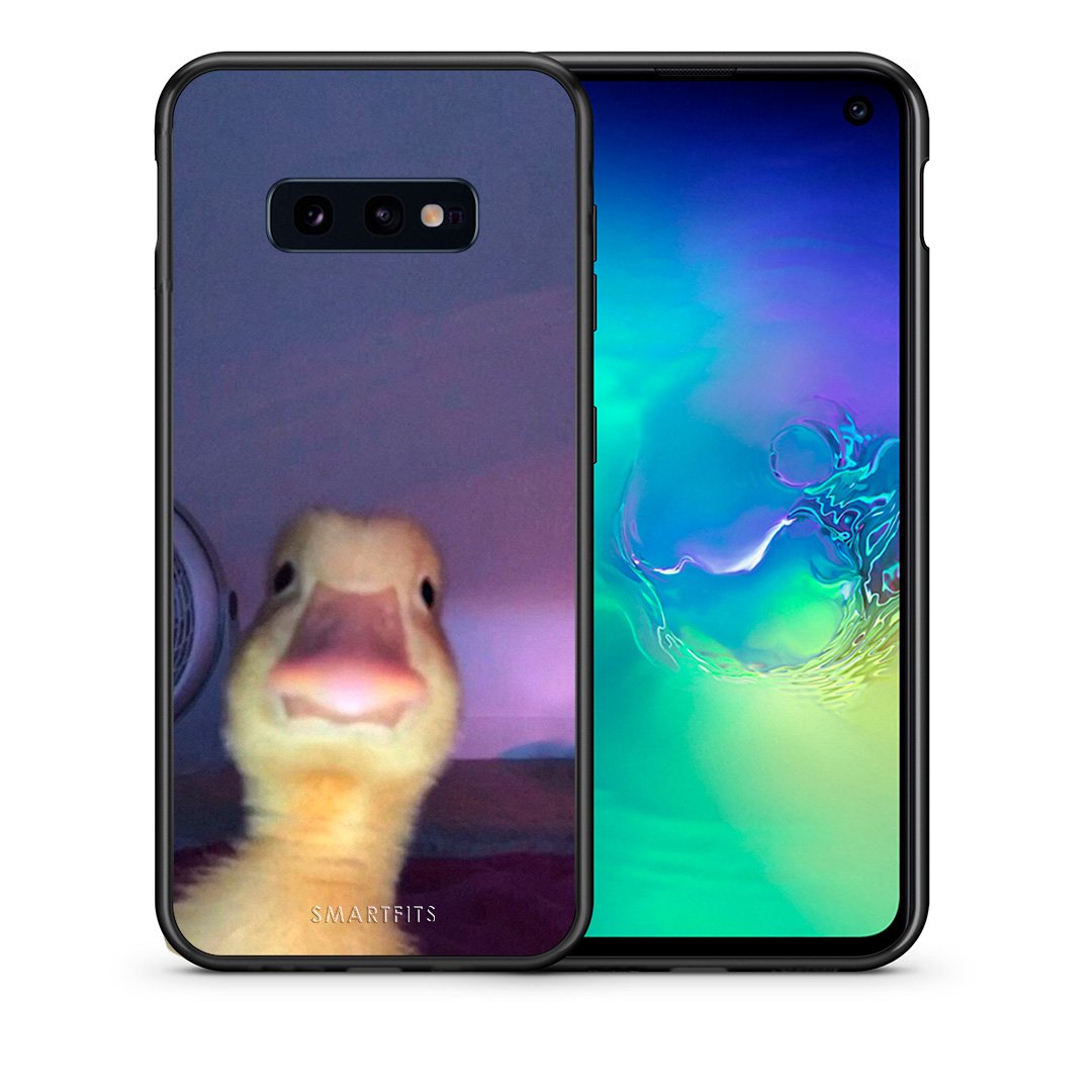 Θήκη Samsung S10e Meme Duck από τη Smartfits με σχέδιο στο πίσω μέρος και μαύρο περίβλημα | Samsung S10e Meme Duck case with colorful back and black bezels
