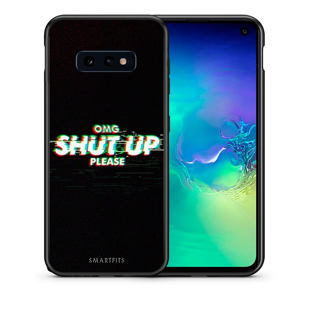 Θήκη Samsung S10e OMG ShutUp από τη Smartfits με σχέδιο στο πίσω μέρος και μαύρο περίβλημα | Samsung S10e OMG ShutUp case with colorful back and black bezels