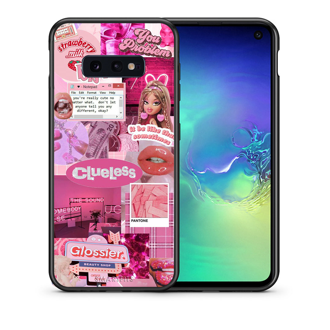 Θήκη Αγίου Βαλεντίνου Samsung S10e Pink Love από τη Smartfits με σχέδιο στο πίσω μέρος και μαύρο περίβλημα | Samsung S10e Pink Love case with colorful back and black bezels