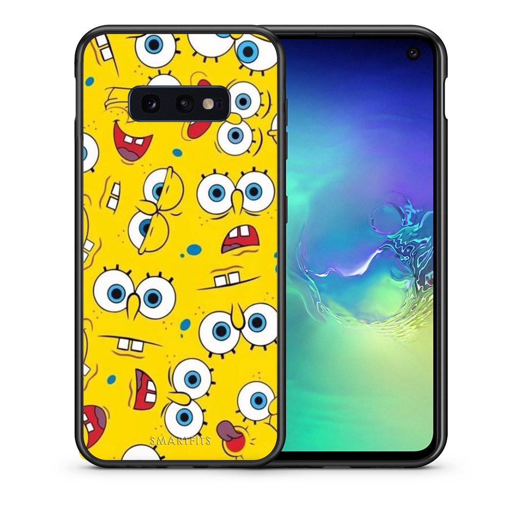 Θήκη Samsung S10e Sponge PopArt από τη Smartfits με σχέδιο στο πίσω μέρος και μαύρο περίβλημα | Samsung S10e Sponge PopArt case with colorful back and black bezels
