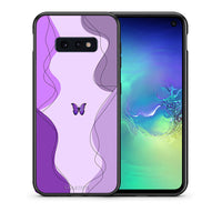 Thumbnail for Θήκη Αγίου Βαλεντίνου Samsung S10e Purple Mariposa από τη Smartfits με σχέδιο στο πίσω μέρος και μαύρο περίβλημα | Samsung S10e Purple Mariposa case with colorful back and black bezels