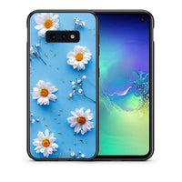 Thumbnail for Θήκη Samsung S10e Real Daisies από τη Smartfits με σχέδιο στο πίσω μέρος και μαύρο περίβλημα | Samsung S10e Real Daisies case with colorful back and black bezels