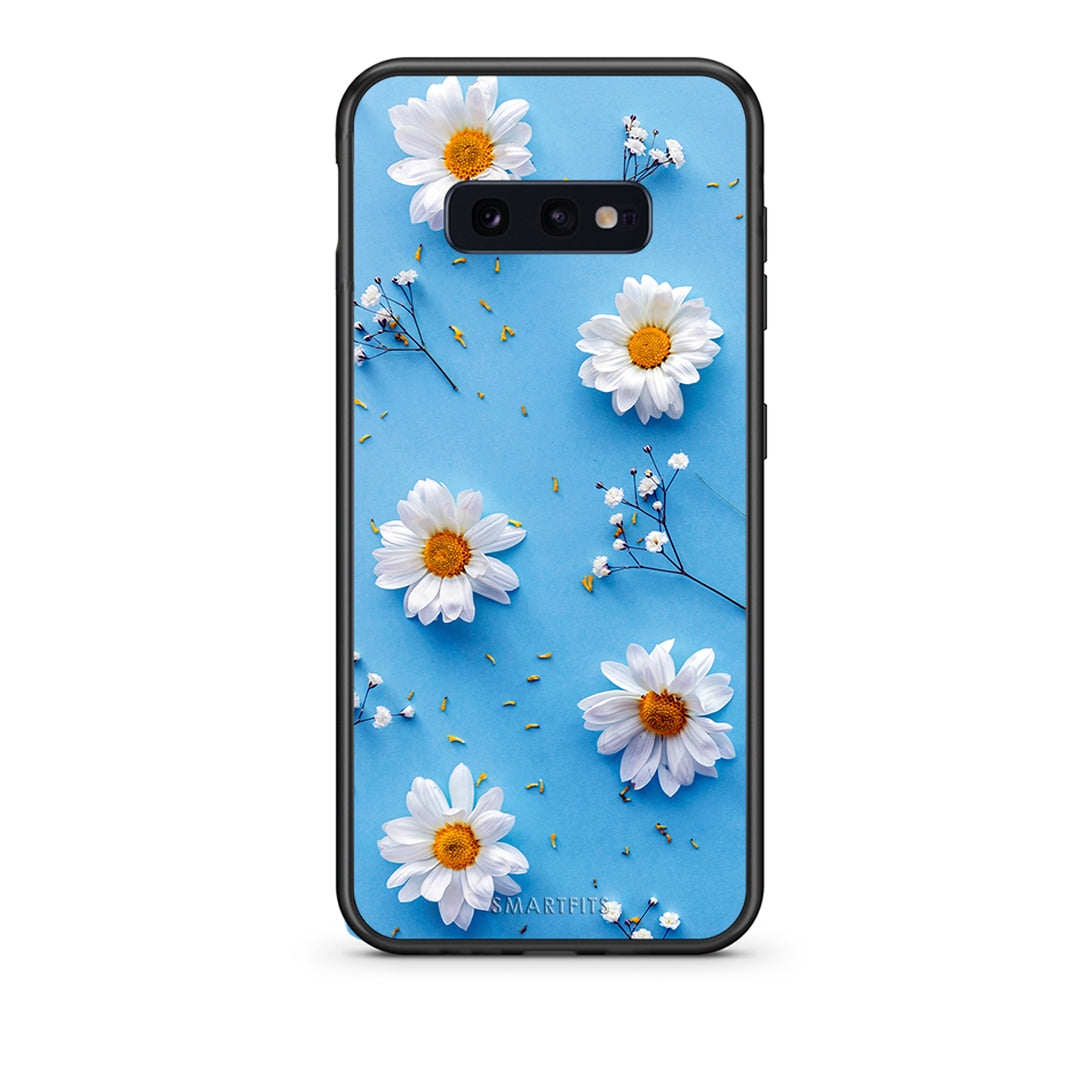 samsung s10e Real Daisies θήκη από τη Smartfits με σχέδιο στο πίσω μέρος και μαύρο περίβλημα | Smartphone case with colorful back and black bezels by Smartfits