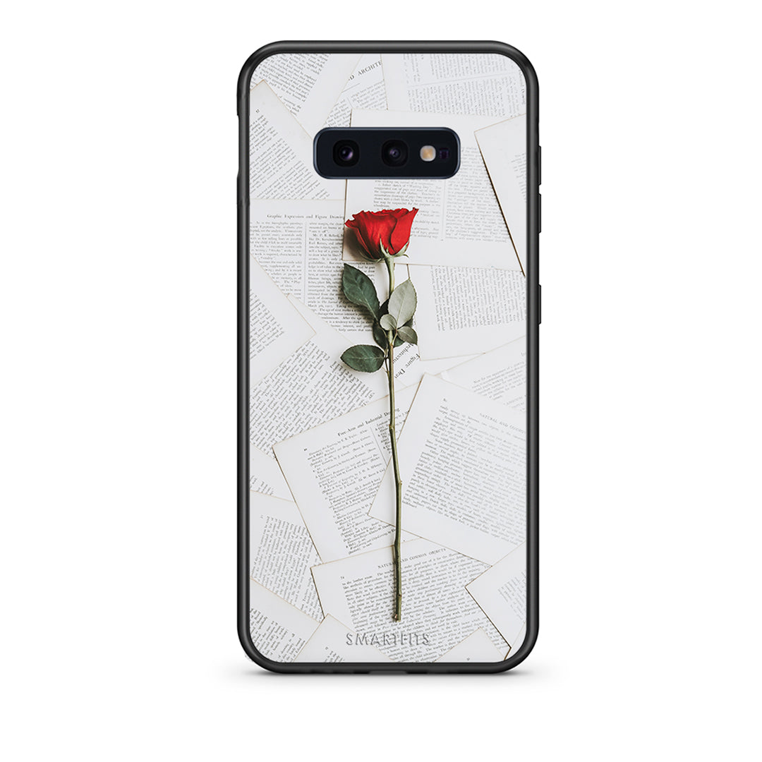 samsung s10e Red Rose θήκη από τη Smartfits με σχέδιο στο πίσω μέρος και μαύρο περίβλημα | Smartphone case with colorful back and black bezels by Smartfits