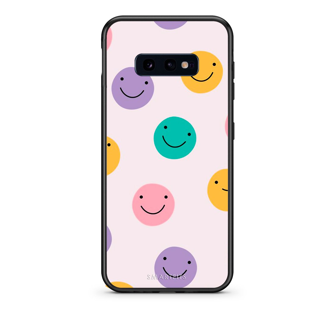 samsung s10e Smiley Faces θήκη από τη Smartfits με σχέδιο στο πίσω μέρος και μαύρο περίβλημα | Smartphone case with colorful back and black bezels by Smartfits