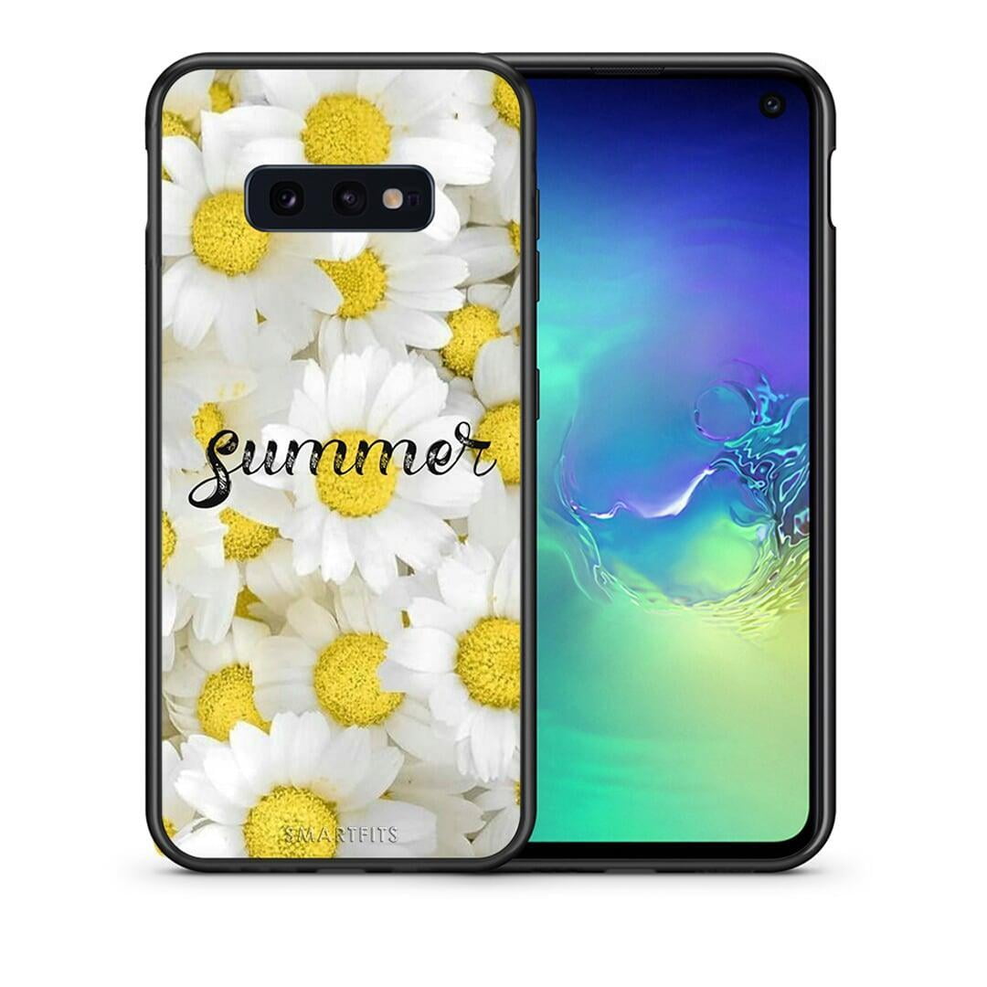 Θήκη Samsung S10e Summer Daisies από τη Smartfits με σχέδιο στο πίσω μέρος και μαύρο περίβλημα | Samsung S10e Summer Daisies case with colorful back and black bezels