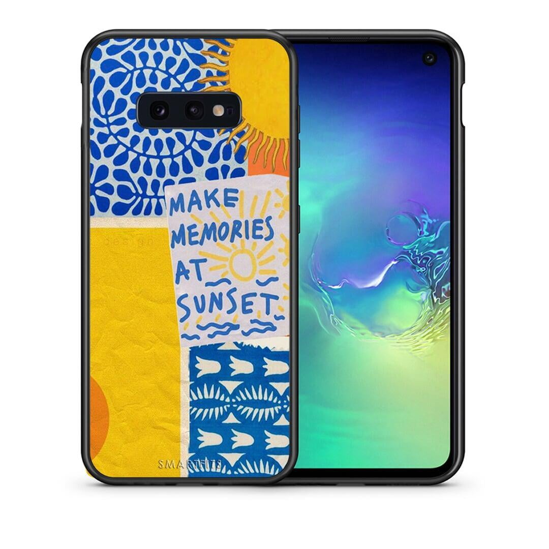 Θήκη Samsung S10e Sunset Memories από τη Smartfits με σχέδιο στο πίσω μέρος και μαύρο περίβλημα | Samsung S10e Sunset Memories case with colorful back and black bezels
