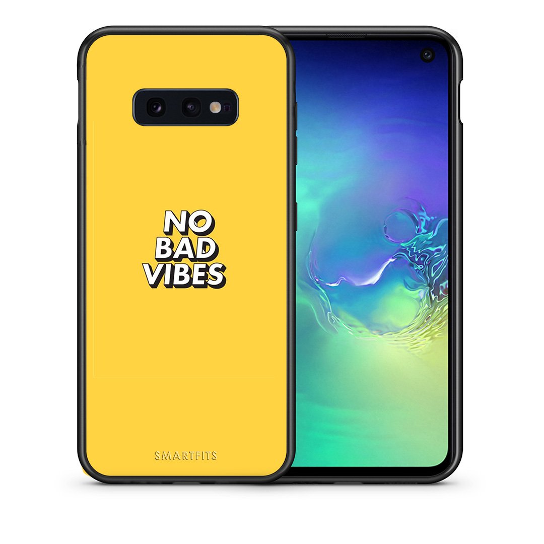 Θήκη Samsung S10e Vibes Text από τη Smartfits με σχέδιο στο πίσω μέρος και μαύρο περίβλημα | Samsung S10e Vibes Text case with colorful back and black bezels