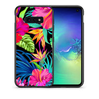 Thumbnail for Θήκη Samsung S10e Tropical Flowers από τη Smartfits με σχέδιο στο πίσω μέρος και μαύρο περίβλημα | Samsung S10e Tropical Flowers case with colorful back and black bezels