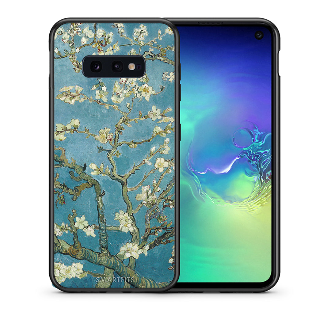 Θήκη Samsung S10e White Blossoms από τη Smartfits με σχέδιο στο πίσω μέρος και μαύρο περίβλημα | Samsung S10e White Blossoms case with colorful back and black bezels