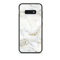 Thumbnail for samsung s10e White Gold Marble θήκη από τη Smartfits με σχέδιο στο πίσω μέρος και μαύρο περίβλημα | Smartphone case with colorful back and black bezels by Smartfits
