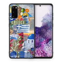 Thumbnail for Θήκη Samsung S20 All Greek από τη Smartfits με σχέδιο στο πίσω μέρος και μαύρο περίβλημα | Samsung S20 All Greek case with colorful back and black bezels