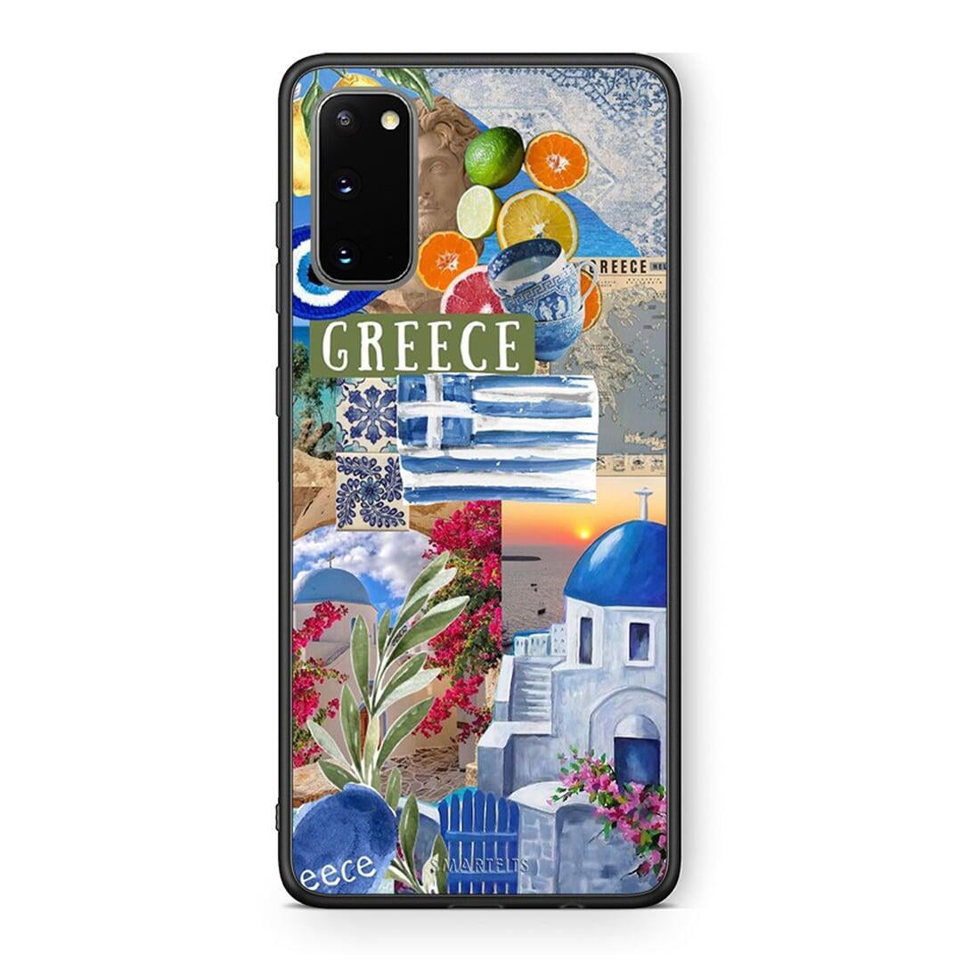 Samsung S20 All Greek Θήκη από τη Smartfits με σχέδιο στο πίσω μέρος και μαύρο περίβλημα | Smartphone case with colorful back and black bezels by Smartfits