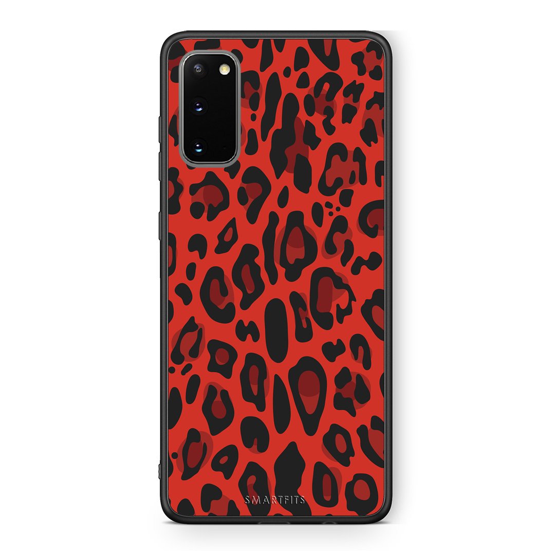 4 - Samsung S20 Red Leopard Animal case, cover, bumper