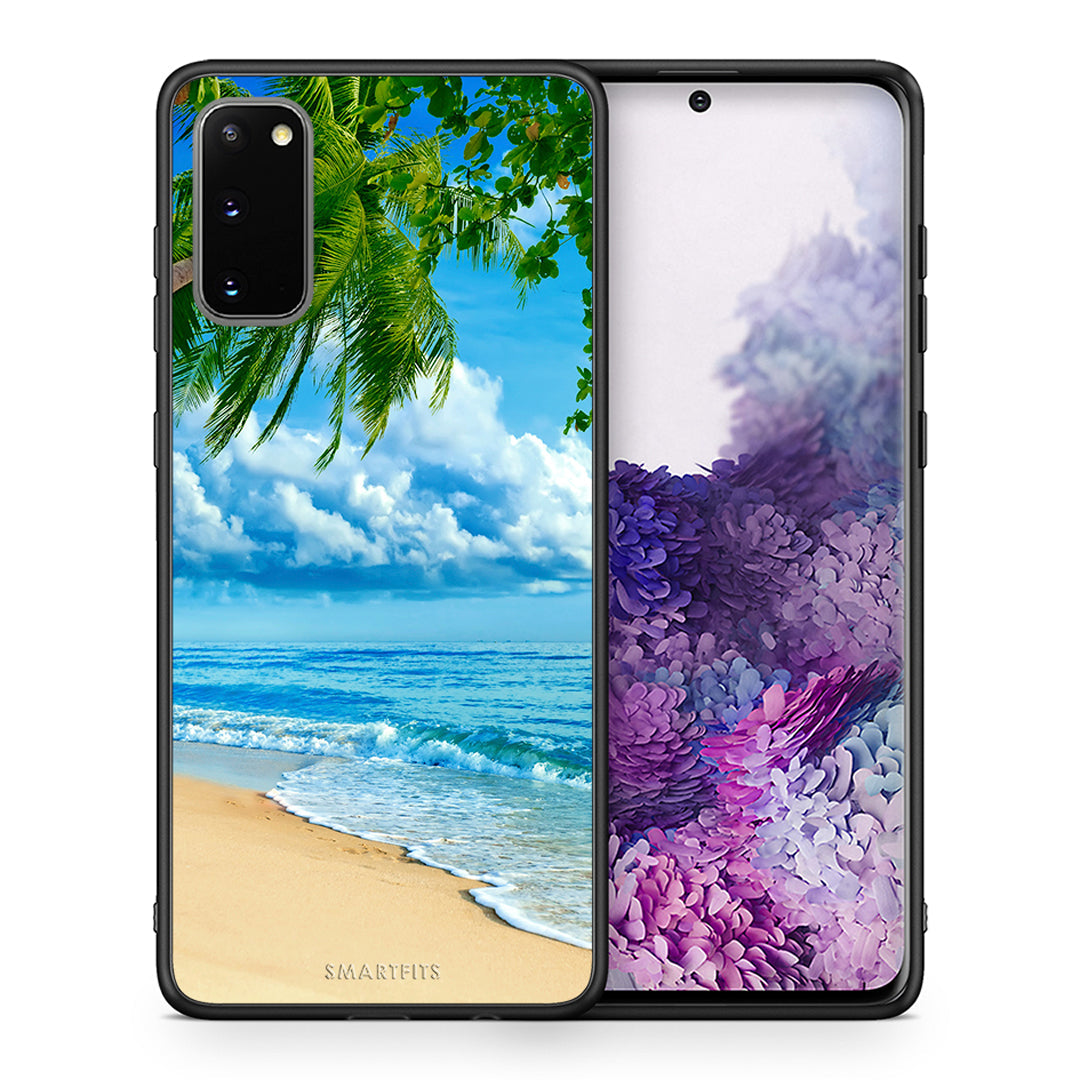 Θήκη Samsung S20 Beautiful Beach από τη Smartfits με σχέδιο στο πίσω μέρος και μαύρο περίβλημα | Samsung S20 Beautiful Beach case with colorful back and black bezels