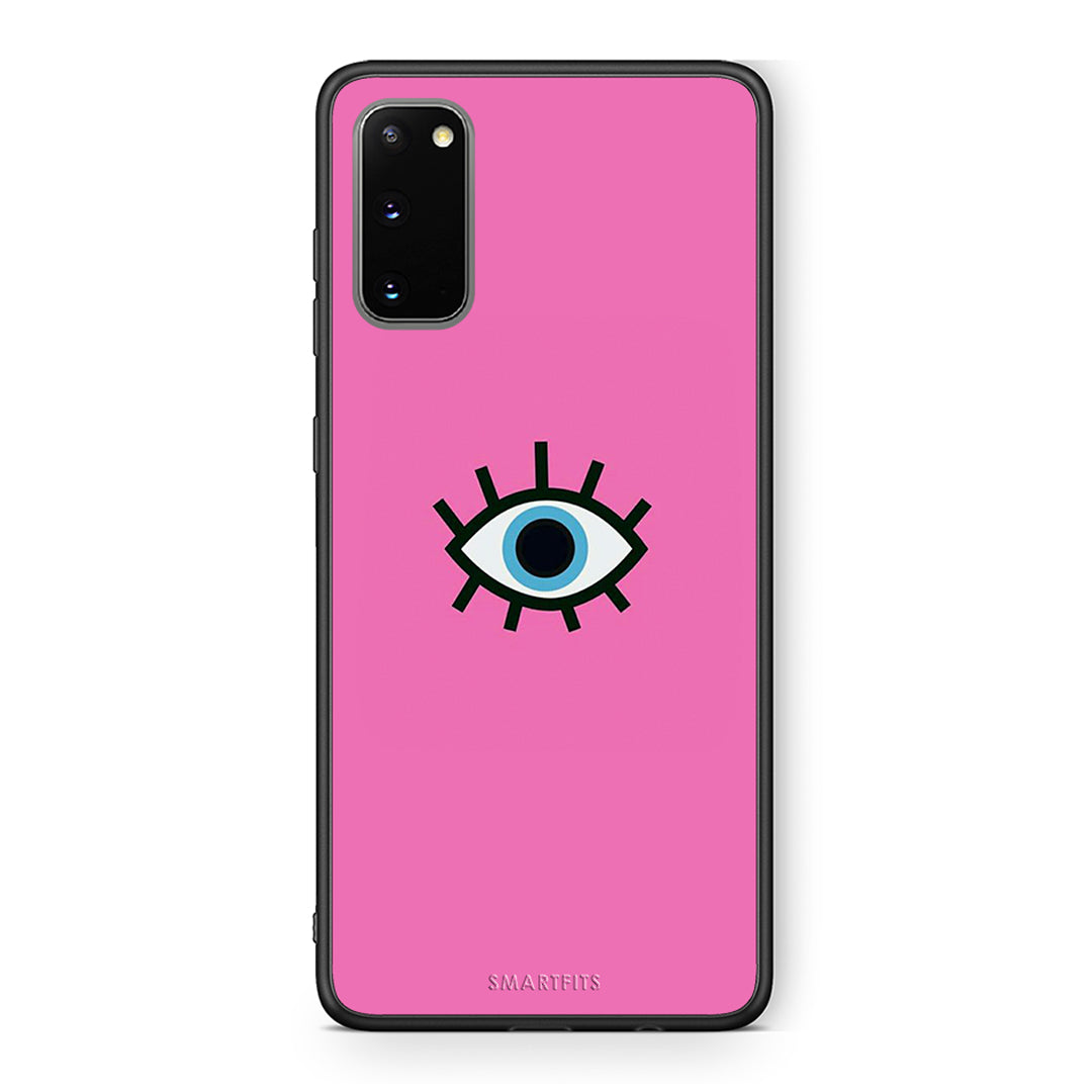Samsung S20 Blue Eye Pink θήκη από τη Smartfits με σχέδιο στο πίσω μέρος και μαύρο περίβλημα | Smartphone case with colorful back and black bezels by Smartfits