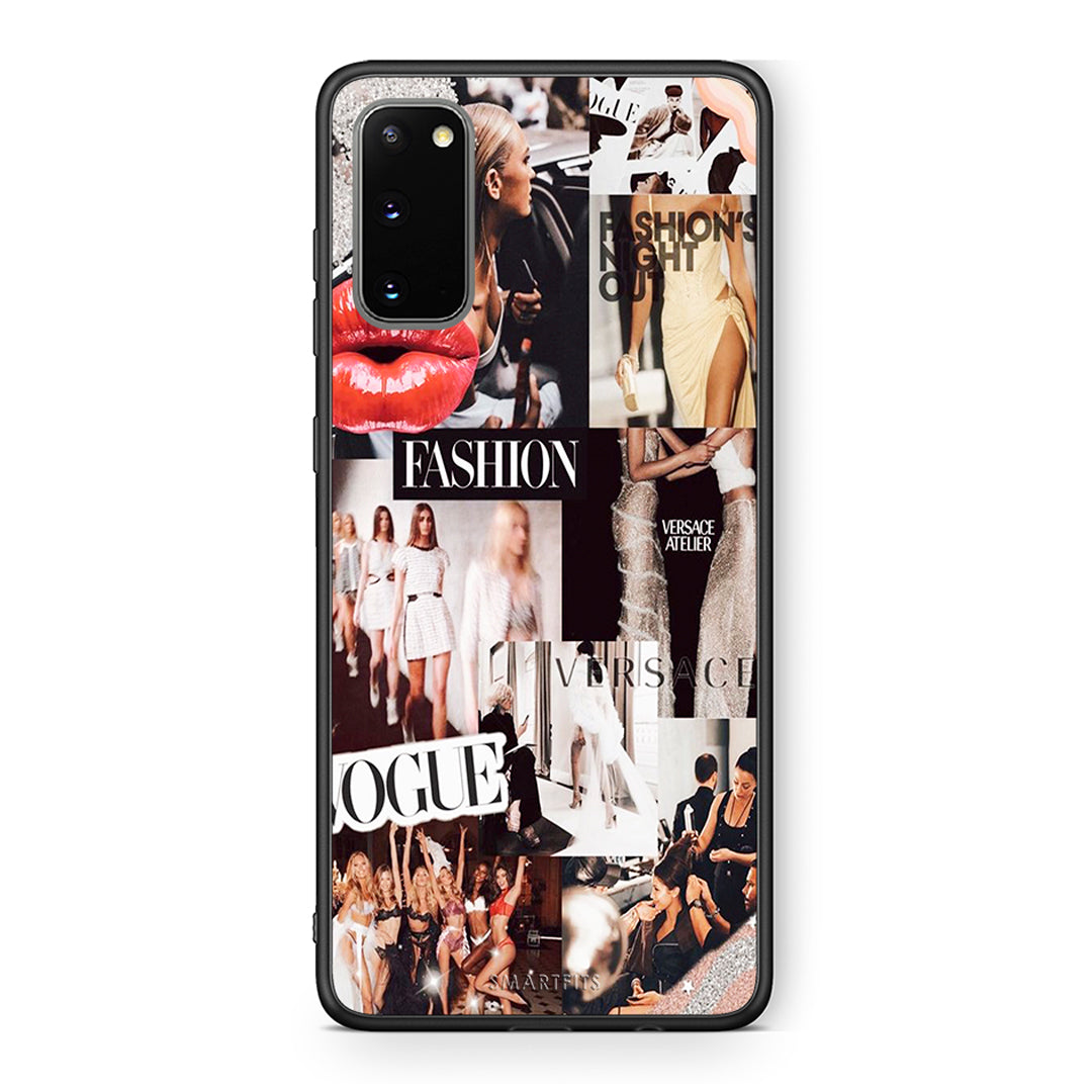 Samsung S20 Collage Fashion Θήκη Αγίου Βαλεντίνου από τη Smartfits με σχέδιο στο πίσω μέρος και μαύρο περίβλημα | Smartphone case with colorful back and black bezels by Smartfits
