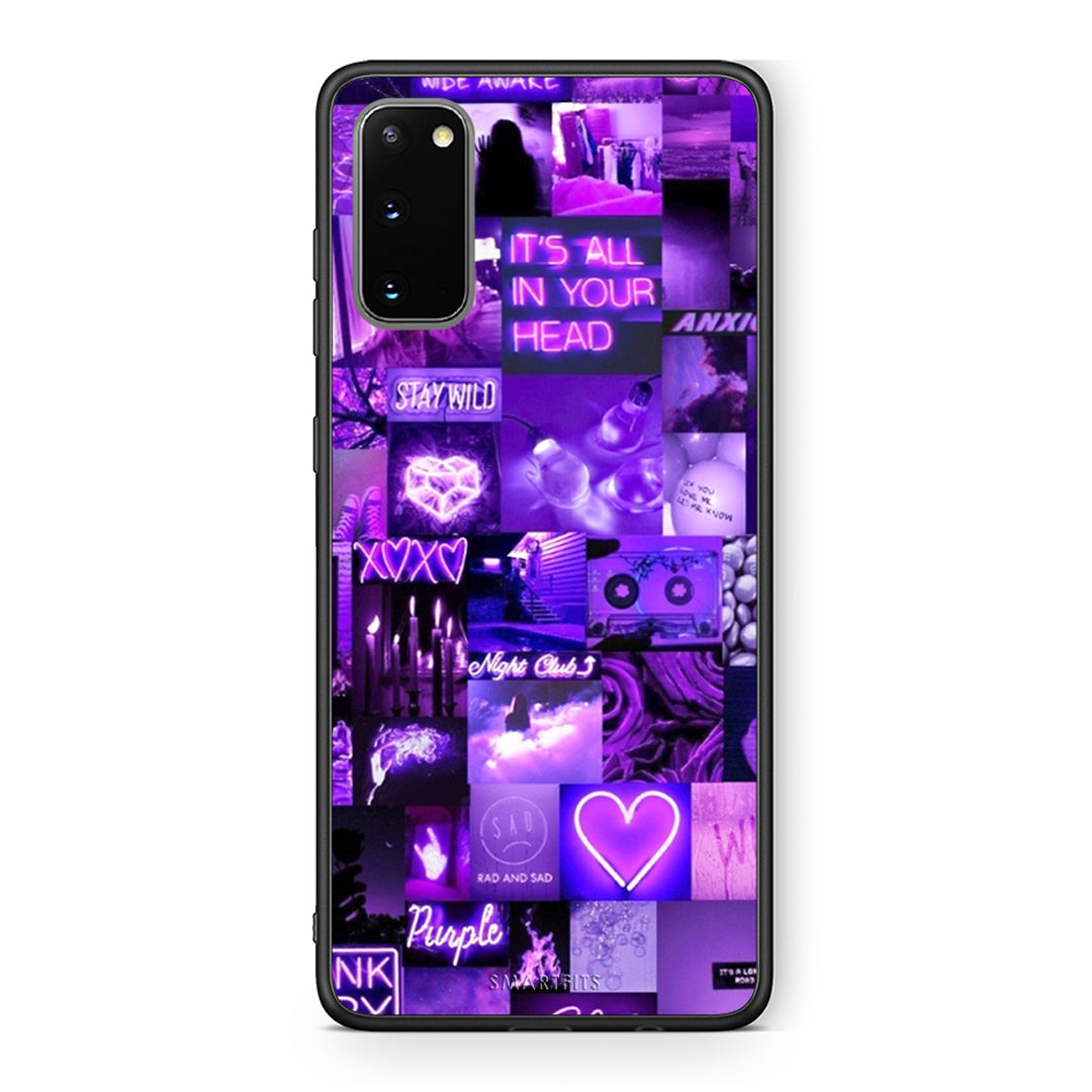 Samsung S20 Collage Stay Wild Θήκη Αγίου Βαλεντίνου από τη Smartfits με σχέδιο στο πίσω μέρος και μαύρο περίβλημα | Smartphone case with colorful back and black bezels by Smartfits
