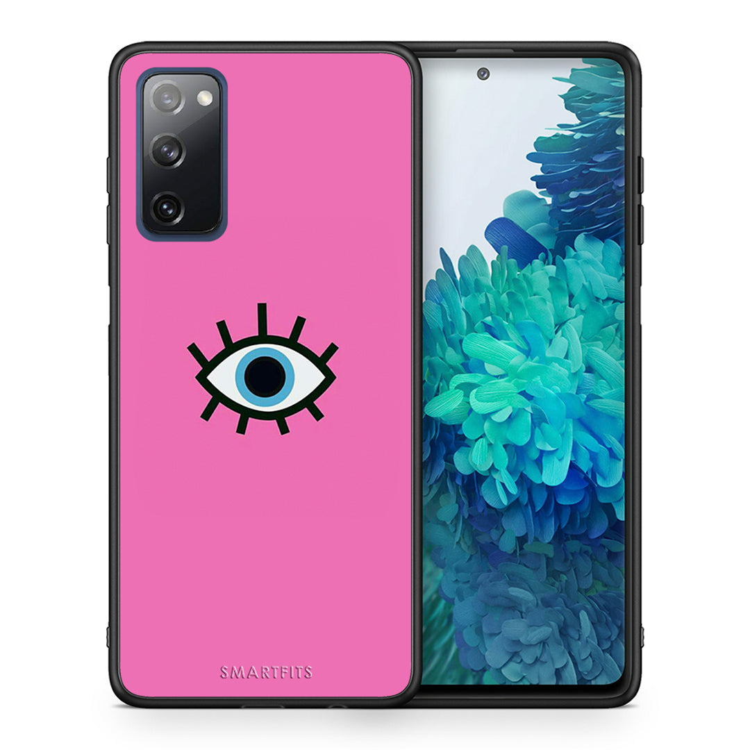 Θήκη Samsung S20 FE Blue Eye Pink από τη Smartfits με σχέδιο στο πίσω μέρος και μαύρο περίβλημα | Samsung S20 FE Blue Eye Pink case with colorful back and black bezels