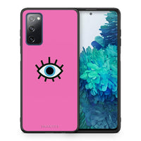 Thumbnail for Θήκη Samsung S20 FE Blue Eye Pink από τη Smartfits με σχέδιο στο πίσω μέρος και μαύρο περίβλημα | Samsung S20 FE Blue Eye Pink case with colorful back and black bezels