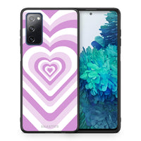 Thumbnail for Θήκη Samsung S20 FE Lilac Hearts από τη Smartfits με σχέδιο στο πίσω μέρος και μαύρο περίβλημα | Samsung S20 FE Lilac Hearts case with colorful back and black bezels