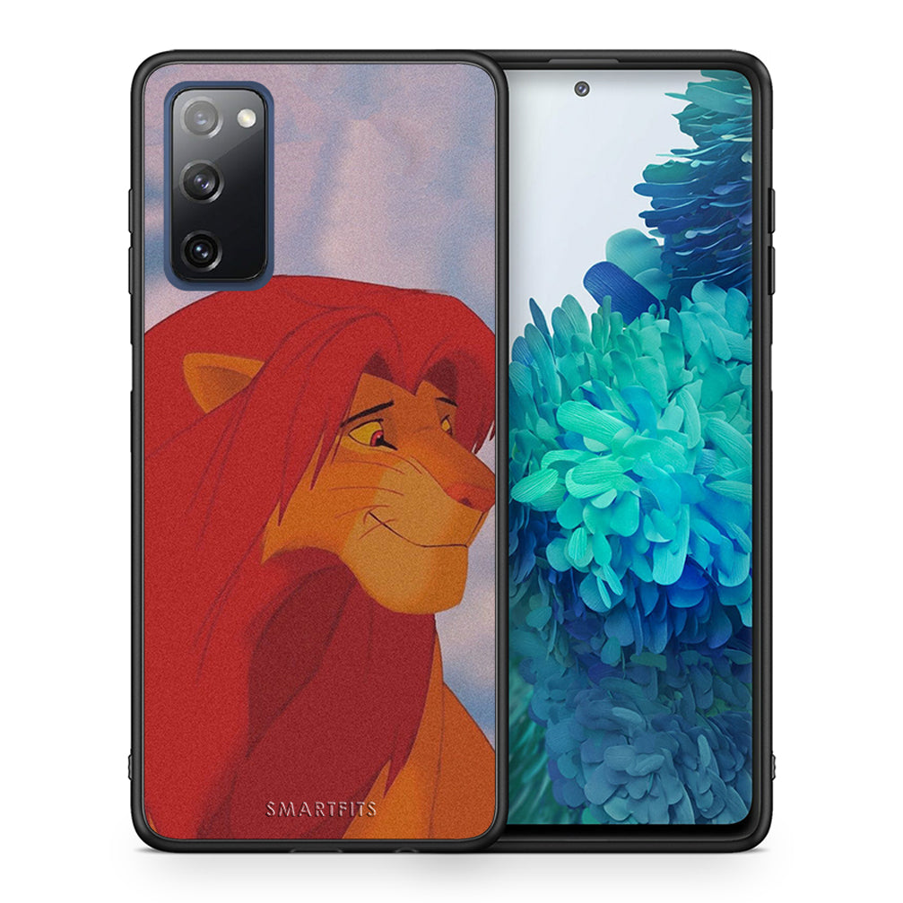 Θήκη Αγίου Βαλεντίνου Samsung S20 FE Lion Love 1 από τη Smartfits με σχέδιο στο πίσω μέρος και μαύρο περίβλημα | Samsung S20 FE Lion Love 1 case with colorful back and black bezels