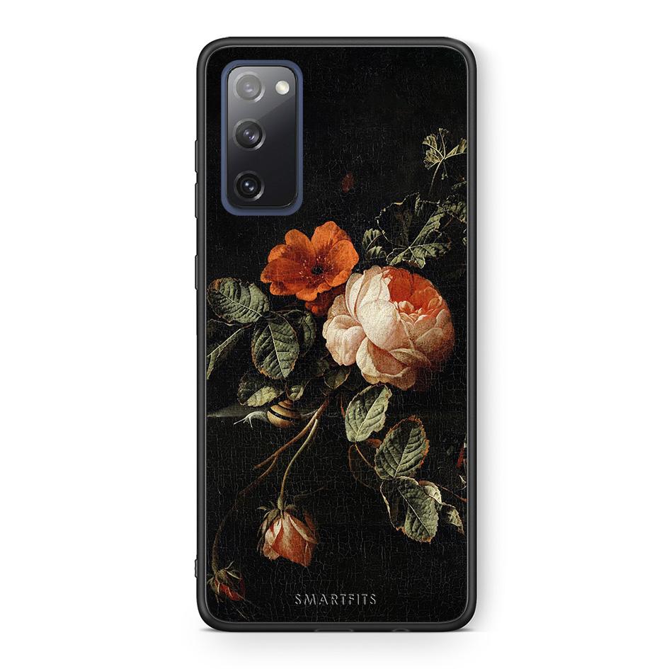 Θήκη Samsung S20 FE Vintage Roses από τη Smartfits με σχέδιο στο πίσω μέρος και μαύρο περίβλημα | Samsung S20 FE Vintage Roses case with colorful back and black bezels