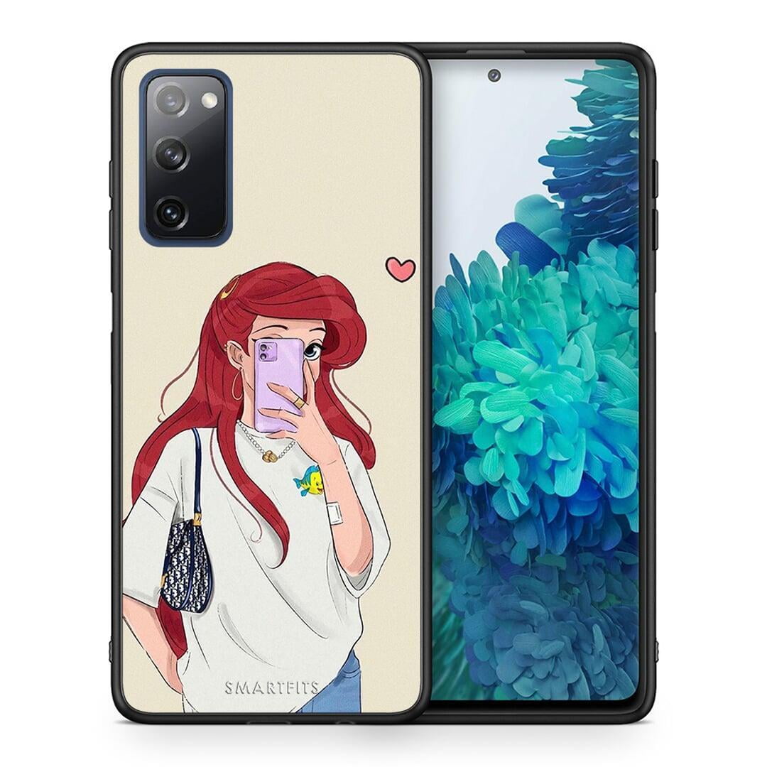 Θήκη Samsung S20 FE Walking Mermaid από τη Smartfits με σχέδιο στο πίσω μέρος και μαύρο περίβλημα | Samsung S20 FE Walking Mermaid case with colorful back and black bezels