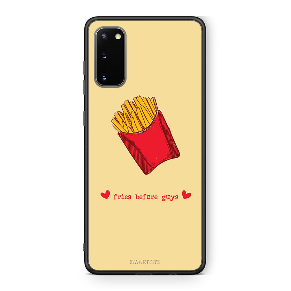 Samsung S20 Fries Before Guys Θήκη Αγίου Βαλεντίνου από τη Smartfits με σχέδιο στο πίσω μέρος και μαύρο περίβλημα | Smartphone case with colorful back and black bezels by Smartfits