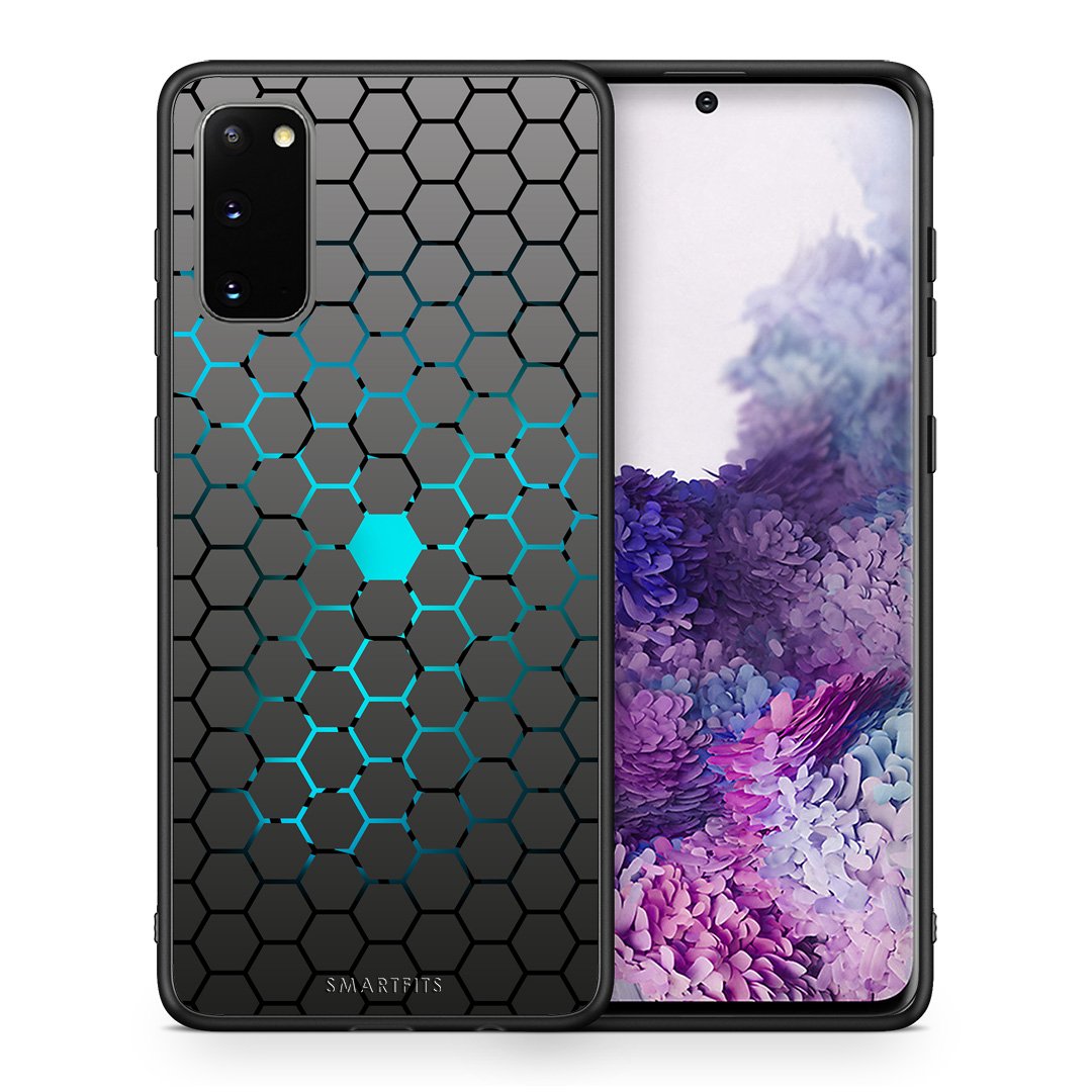 Θήκη Samsung S20 Hexagonal Geometric από τη Smartfits με σχέδιο στο πίσω μέρος και μαύρο περίβλημα | Samsung S20 Hexagonal Geometric case with colorful back and black bezels