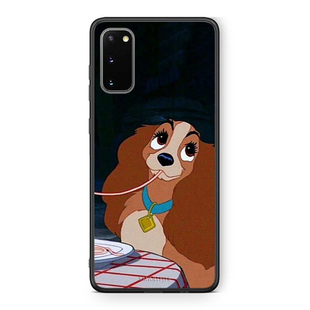 Samsung S20 Lady And Tramp 2 Θήκη Αγίου Βαλεντίνου από τη Smartfits με σχέδιο στο πίσω μέρος και μαύρο περίβλημα | Smartphone case with colorful back and black bezels by Smartfits