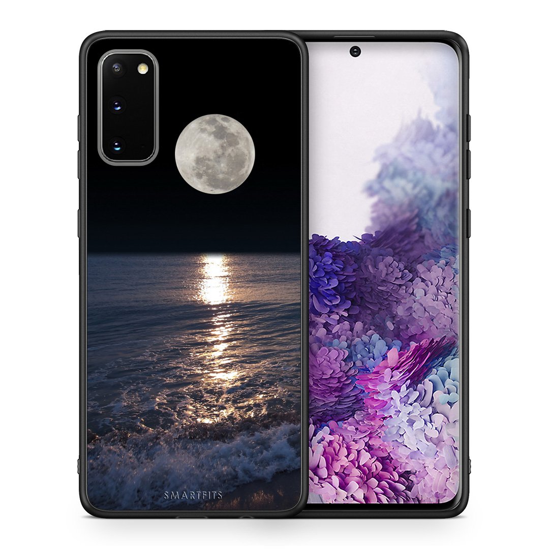 Θήκη Samsung S20 Moon Landscape από τη Smartfits με σχέδιο στο πίσω μέρος και μαύρο περίβλημα | Samsung S20 Moon Landscape case with colorful back and black bezels