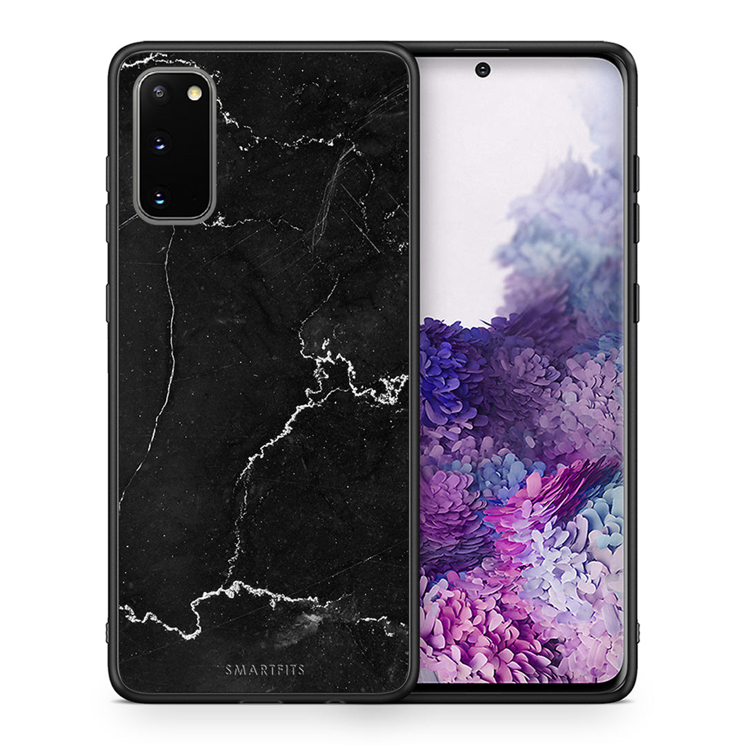 Θήκη Samsung S20 Marble Black από τη Smartfits με σχέδιο στο πίσω μέρος και μαύρο περίβλημα | Samsung S20 Marble Black case with colorful back and black bezels