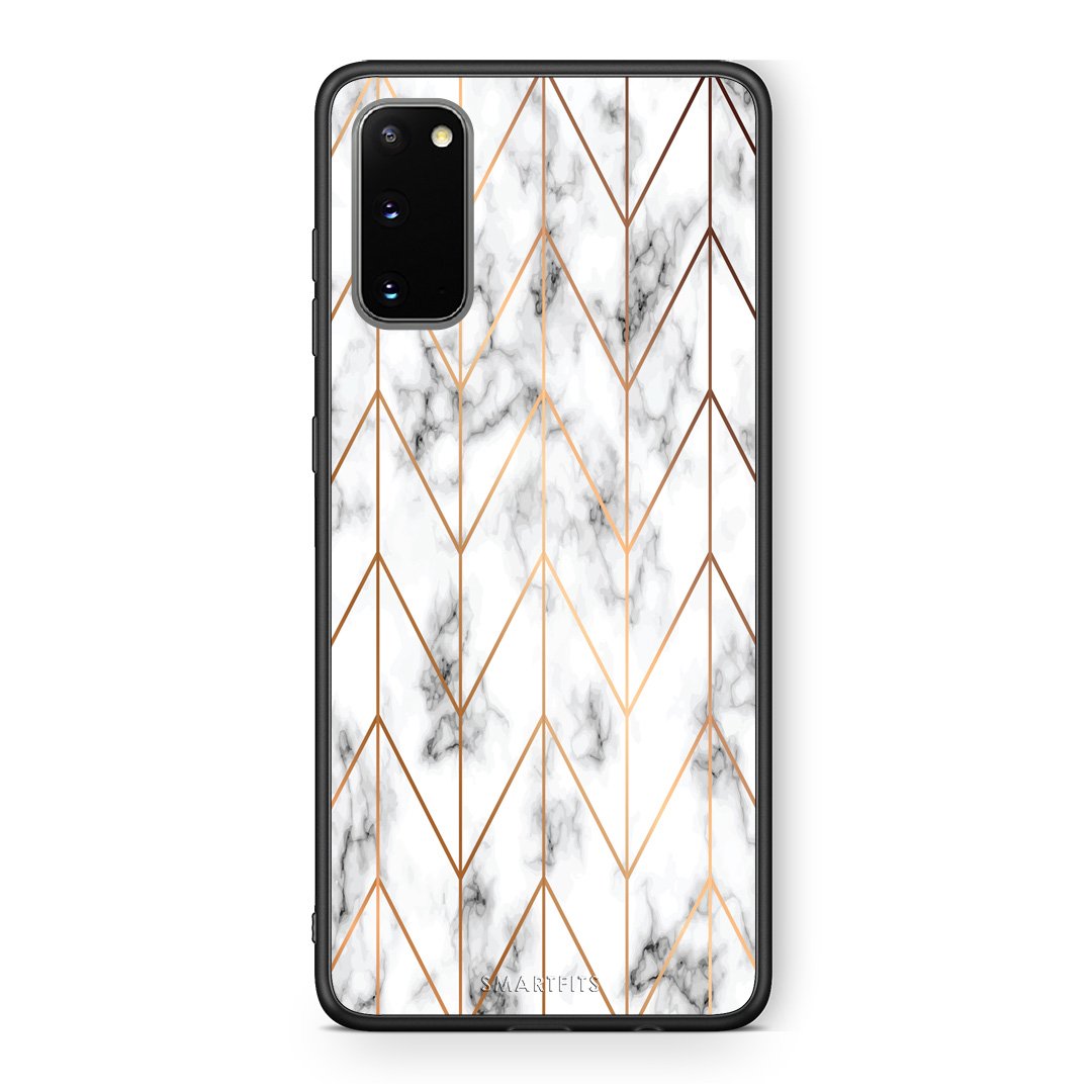 44 - Samsung S20 Gold Geometric Marble case, cover, bumper