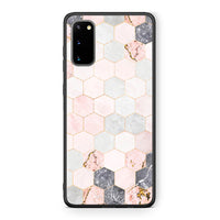 Thumbnail for 4 - Samsung S20 Hexagon Pink Marble case, cover, bumper