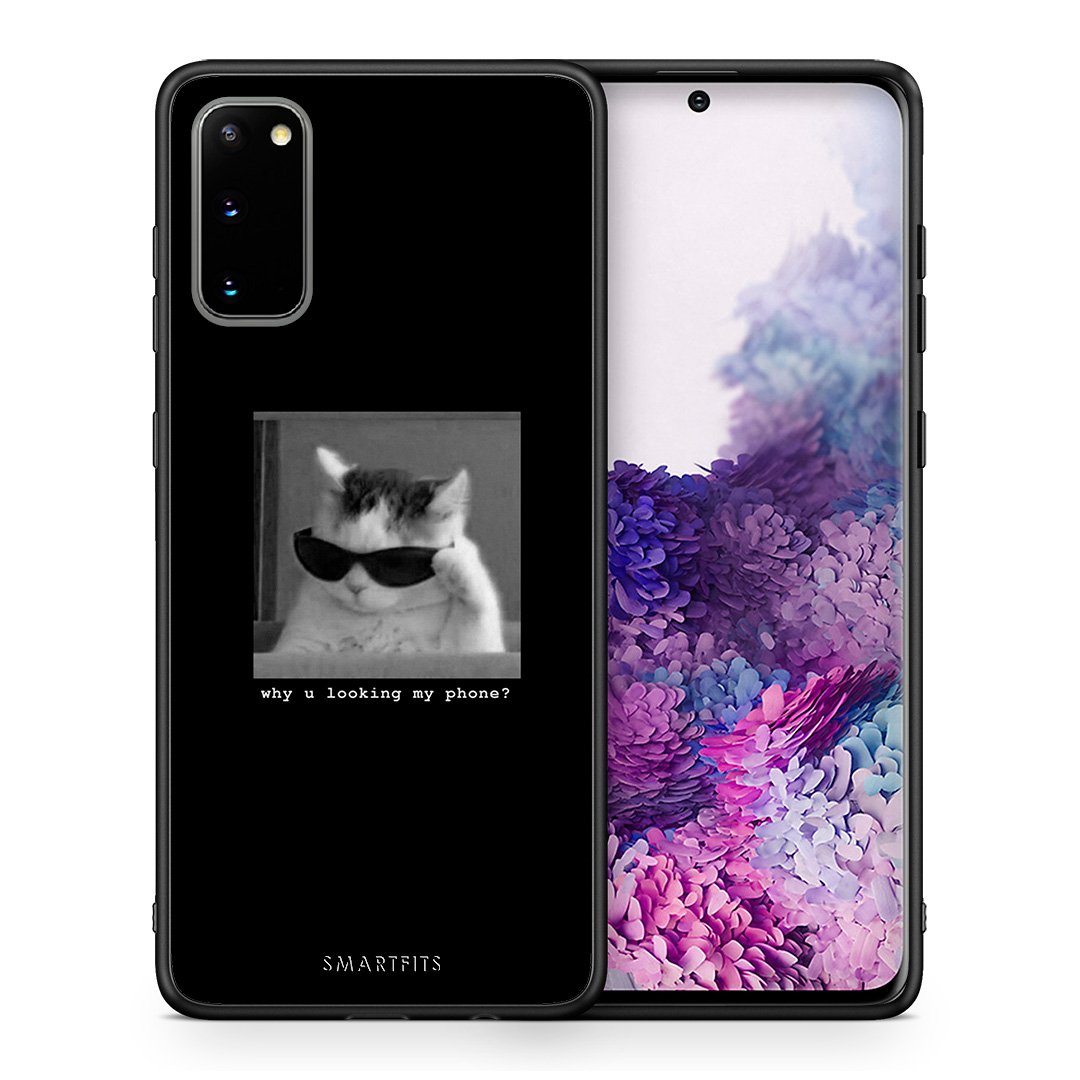 Θήκη Samsung S20 Meme Cat από τη Smartfits με σχέδιο στο πίσω μέρος και μαύρο περίβλημα | Samsung S20 Meme Cat case with colorful back and black bezels