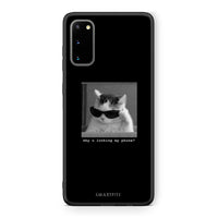 Thumbnail for Samsung S20 Meme Cat θήκη από τη Smartfits με σχέδιο στο πίσω μέρος και μαύρο περίβλημα | Smartphone case with colorful back and black bezels by Smartfits