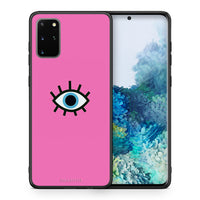 Thumbnail for Θήκη Samsung S20 Plus Blue Eye Pink από τη Smartfits με σχέδιο στο πίσω μέρος και μαύρο περίβλημα | Samsung S20 Plus Blue Eye Pink case with colorful back and black bezels