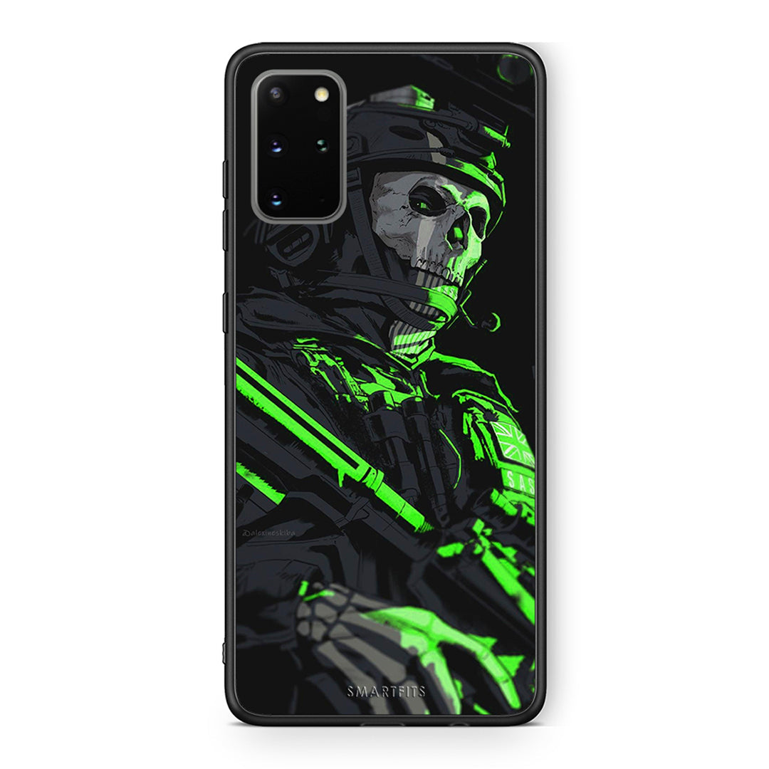 Samsung S20 Plus Green Soldier Θήκη Αγίου Βαλεντίνου από τη Smartfits με σχέδιο στο πίσω μέρος και μαύρο περίβλημα | Smartphone case with colorful back and black bezels by Smartfits