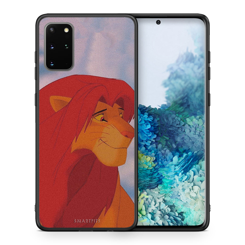 Θήκη Αγίου Βαλεντίνου Samsung S20 Plus Lion Love 1 από τη Smartfits με σχέδιο στο πίσω μέρος και μαύρο περίβλημα | Samsung S20 Plus Lion Love 1 case with colorful back and black bezels