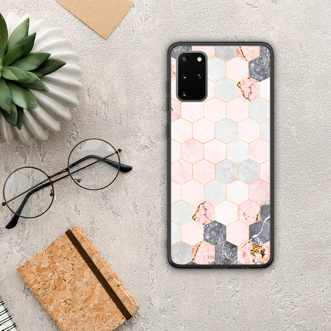 Marble Hexagon Pink - Samsung Galaxy S20+ case