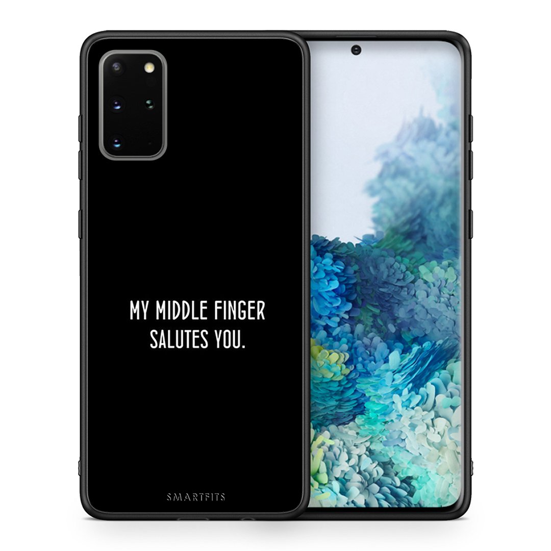Θήκη Samsung S20 Plus Salute από τη Smartfits με σχέδιο στο πίσω μέρος και μαύρο περίβλημα | Samsung S20 Plus Salute case with colorful back and black bezels