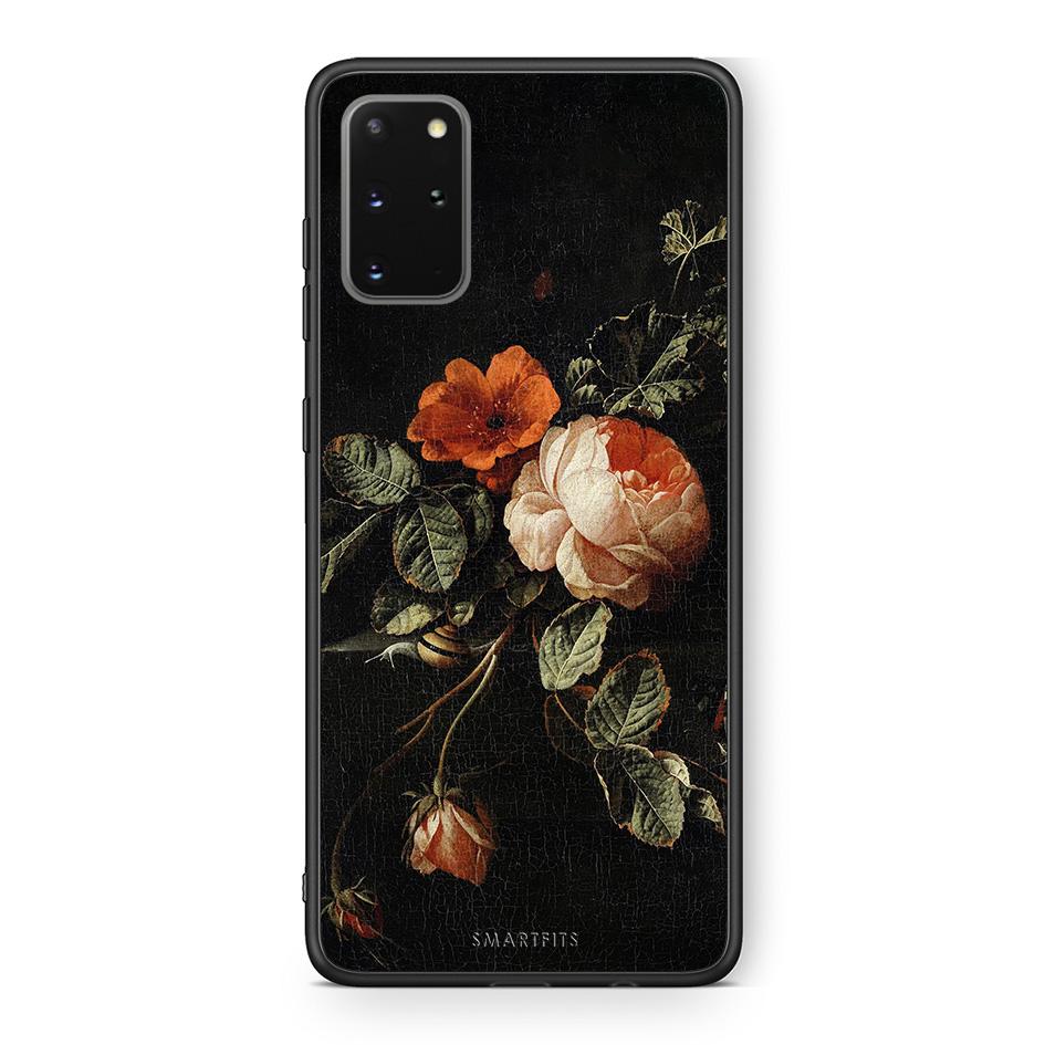 Samsung S20 Plus Vintage Roses θήκη από τη Smartfits με σχέδιο στο πίσω μέρος και μαύρο περίβλημα | Smartphone case with colorful back and black bezels by Smartfits