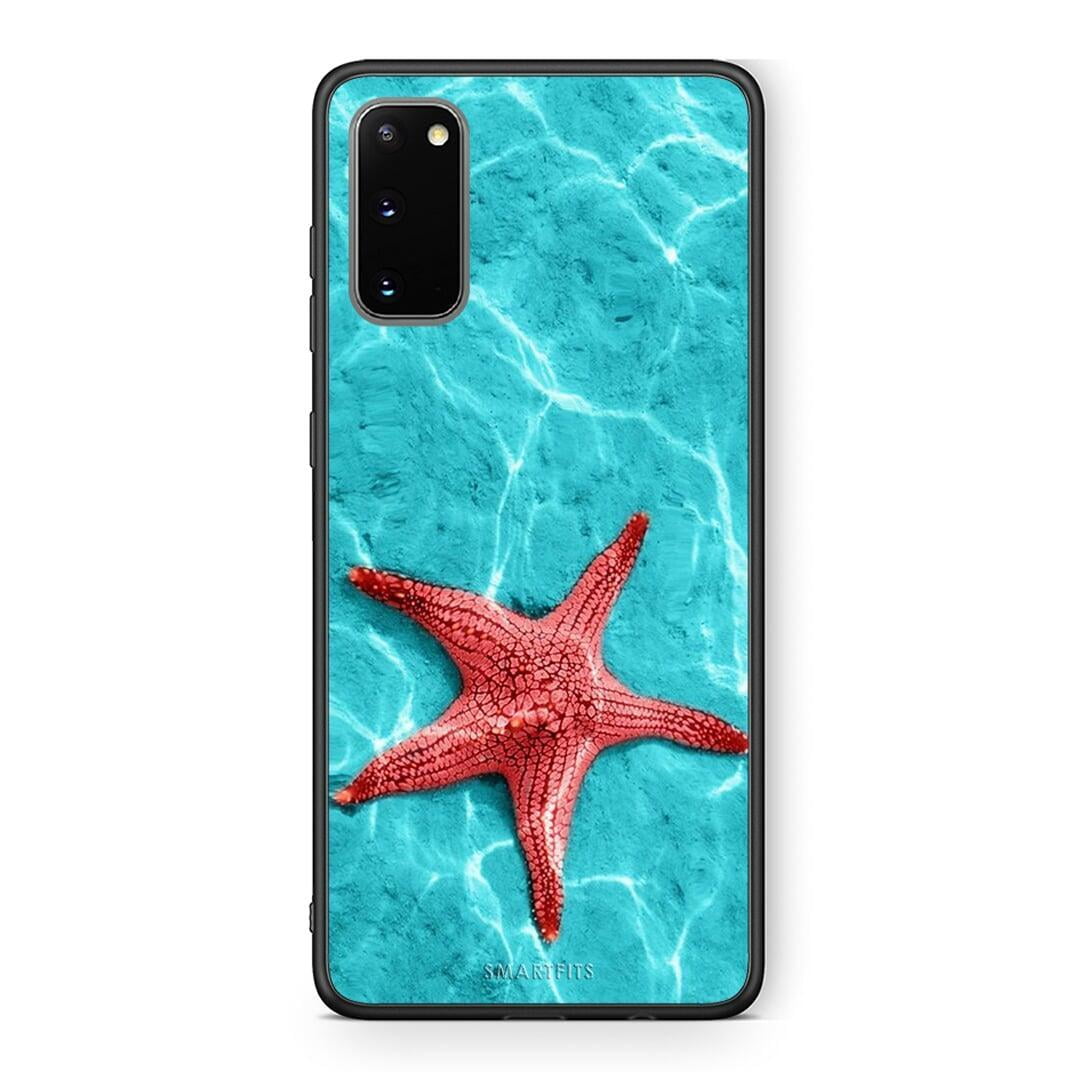 Samsung S20 Red Starfish Θήκη από τη Smartfits με σχέδιο στο πίσω μέρος και μαύρο περίβλημα | Smartphone case with colorful back and black bezels by Smartfits