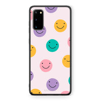 Thumbnail for Samsung S20 Smiley Faces θήκη από τη Smartfits με σχέδιο στο πίσω μέρος και μαύρο περίβλημα | Smartphone case with colorful back and black bezels by Smartfits