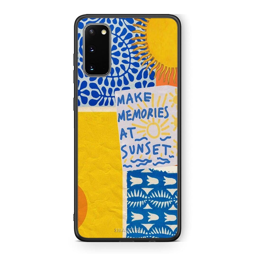 Samsung S20 Sunset Memories Θήκη από τη Smartfits με σχέδιο στο πίσω μέρος και μαύρο περίβλημα | Smartphone case with colorful back and black bezels by Smartfits