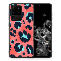 Thumbnail for Θήκη Samsung S20 Ultra Pink Leopard Animal από τη Smartfits με σχέδιο στο πίσω μέρος και μαύρο περίβλημα | Samsung S20 Ultra Pink Leopard Animal case with colorful back and black bezels