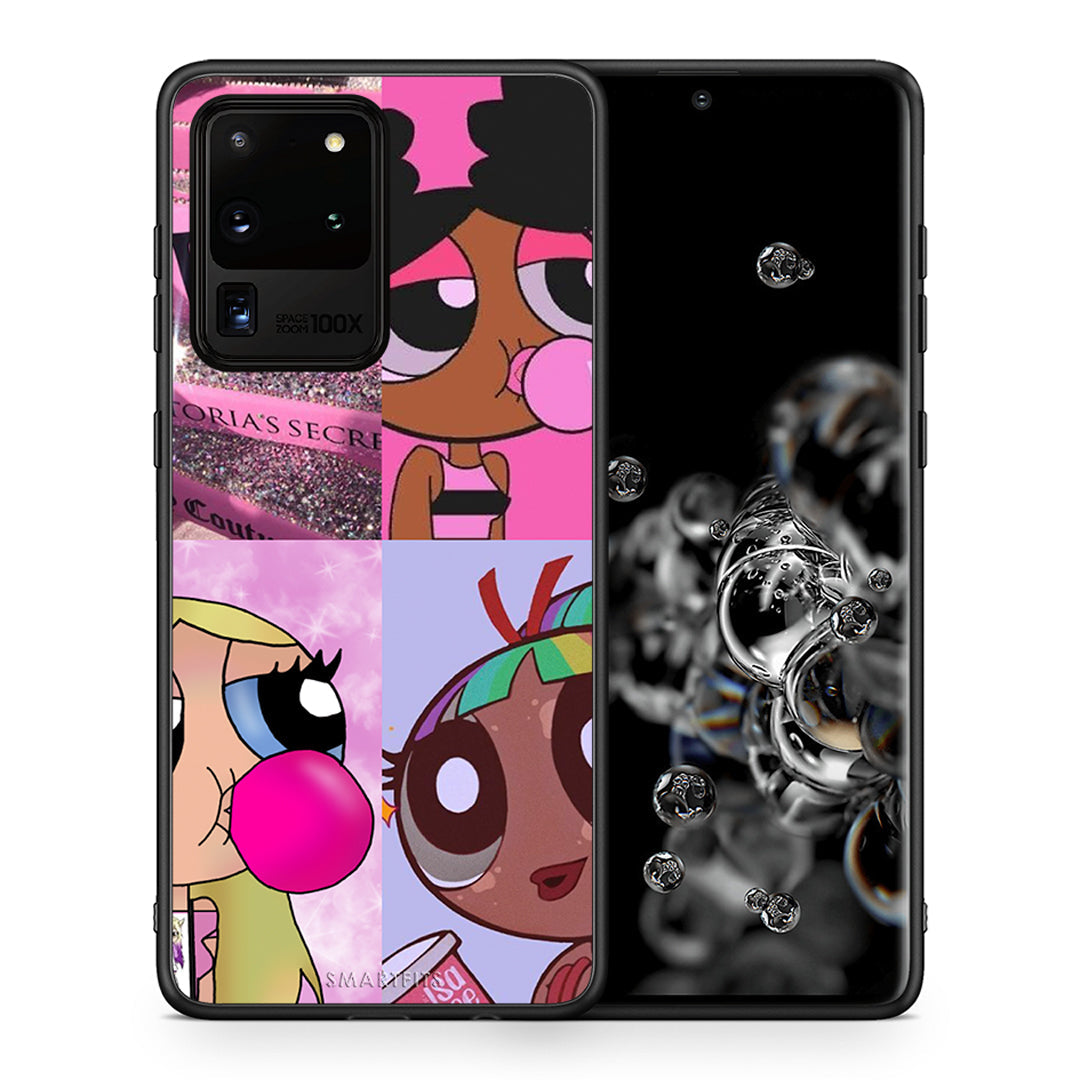 Θήκη Αγίου Βαλεντίνου Samsung S20 Ultra Bubble Girls από τη Smartfits με σχέδιο στο πίσω μέρος και μαύρο περίβλημα | Samsung S20 Ultra Bubble Girls case with colorful back and black bezels