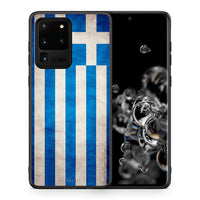 Thumbnail for Θήκη Samsung S20 Ultra Greek Flag από τη Smartfits με σχέδιο στο πίσω μέρος και μαύρο περίβλημα | Samsung S20 Ultra Greek Flag case with colorful back and black bezels